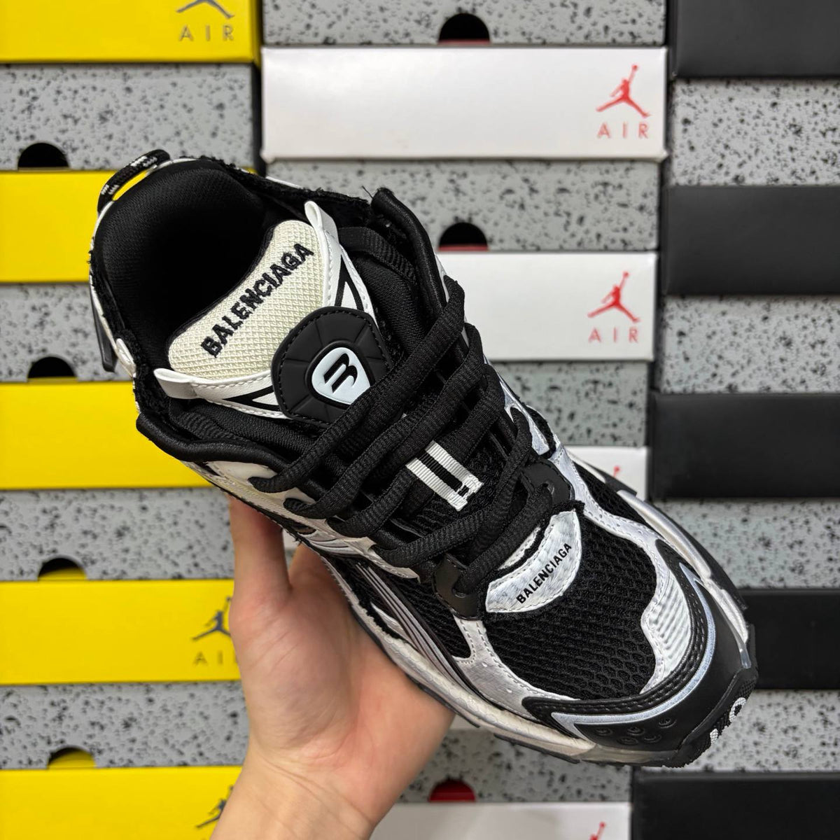 BALENCIAGA RUNNER WHITE BLACK LED SNEAKERS
