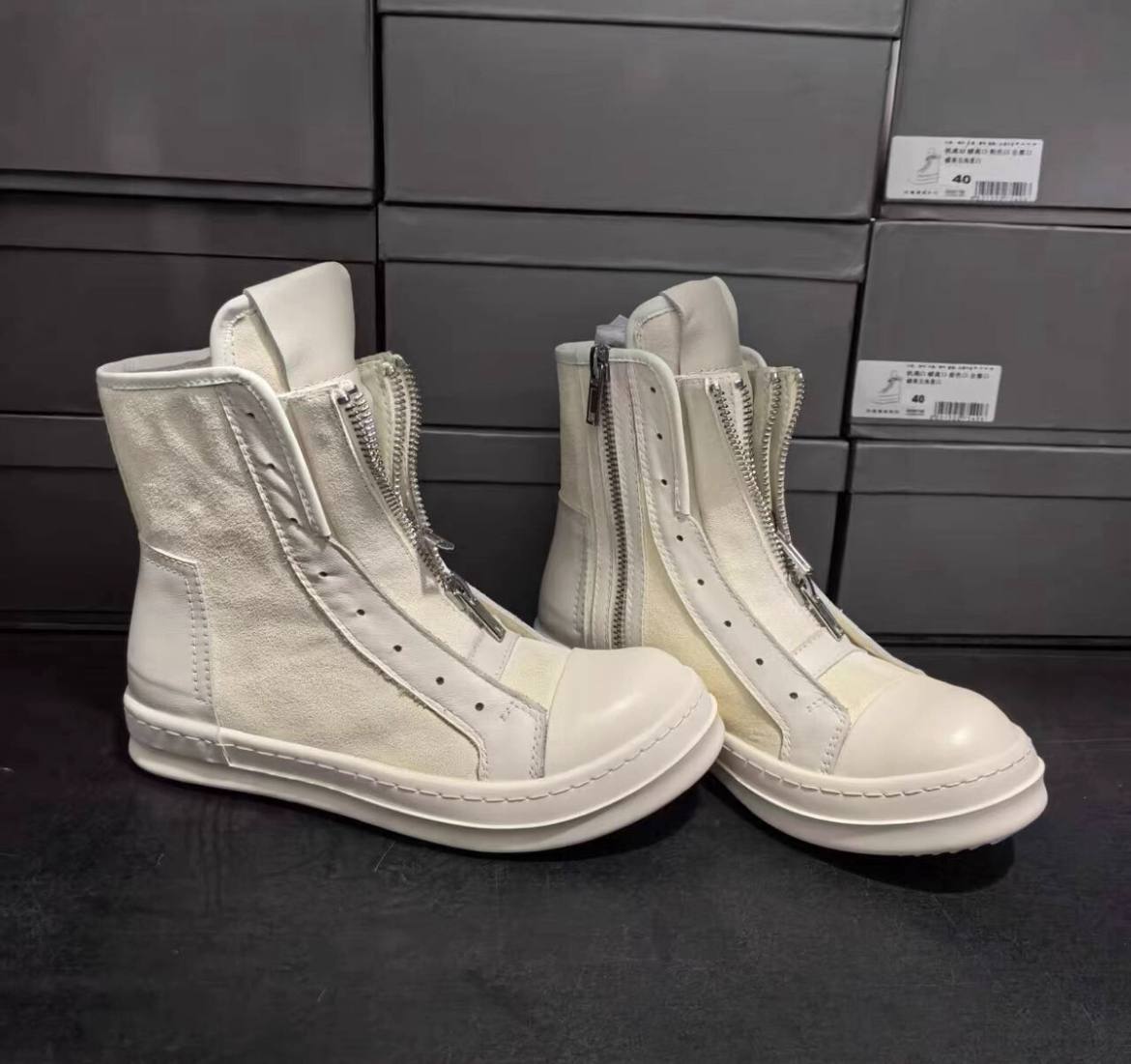 RICK OWENS CINZIA ARAIA DOUBLE ZIP SNEAKERS