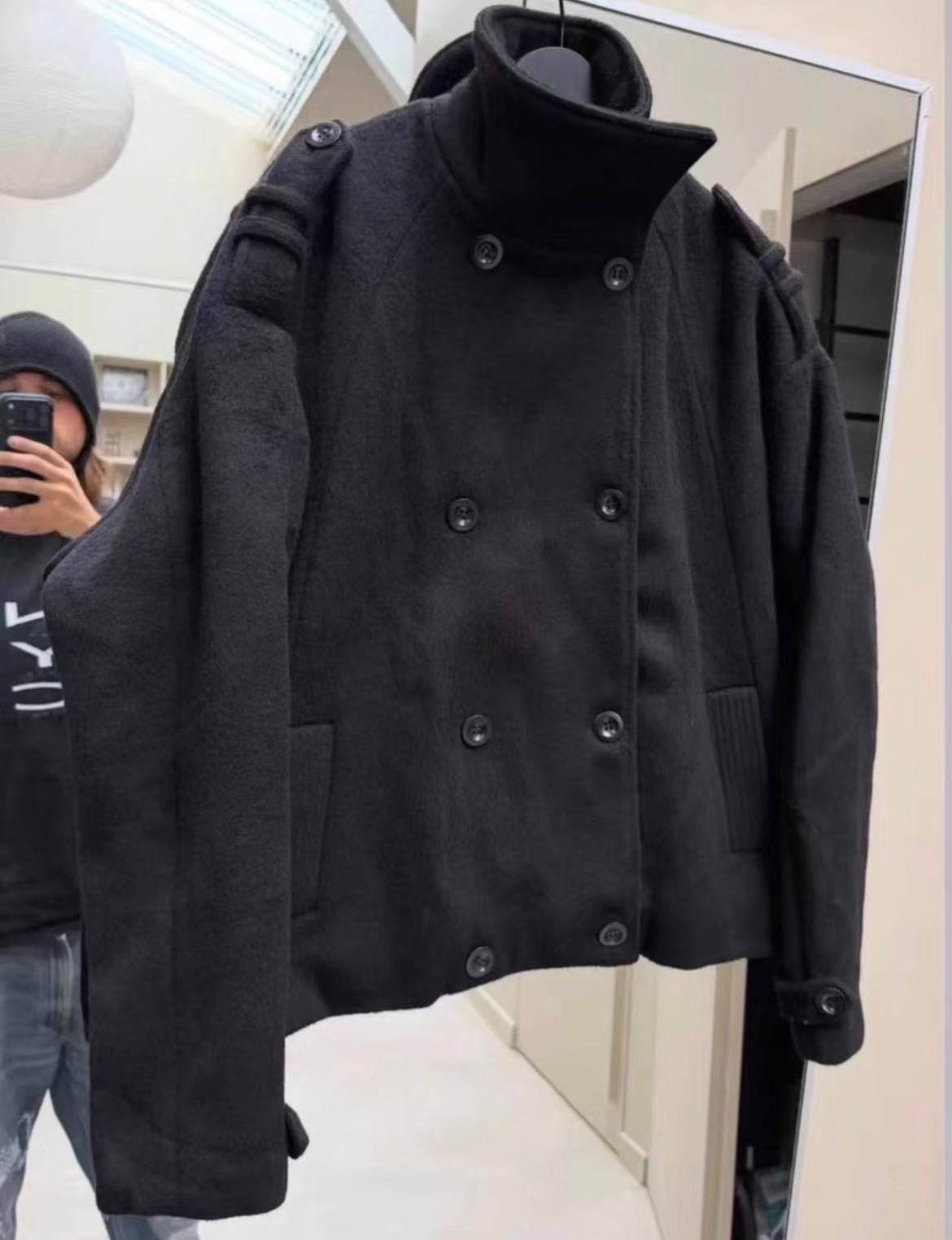 NO FAITH STUDIOS BUTTON UP MARINE BLACK JACKET