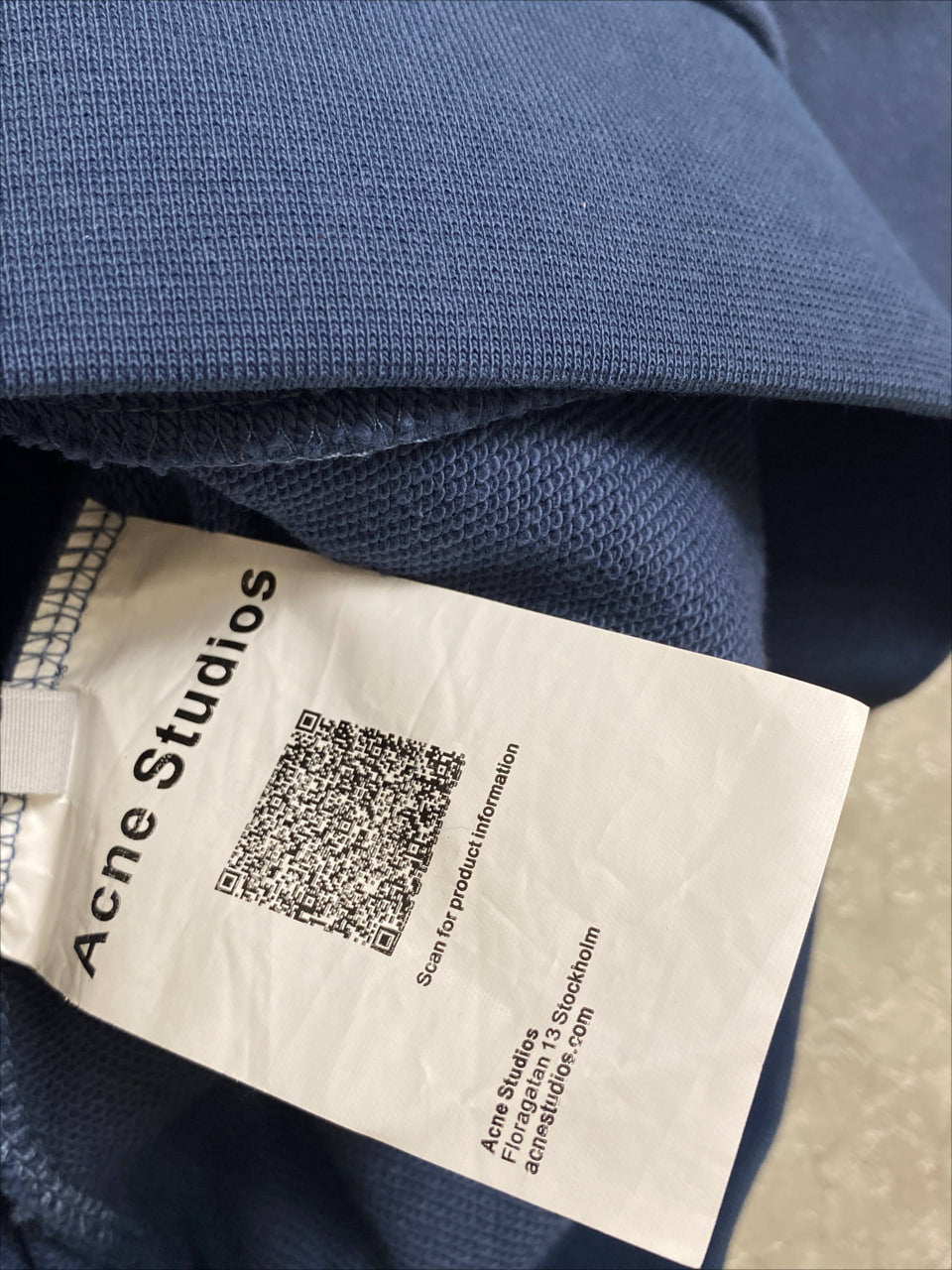 ACNE STUDIOS 1996 STOCKHOLM DARK BLUE HOODIE