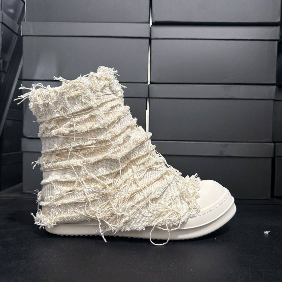 RICK OWENS DRKSHDW BLACK WHITE SHOES