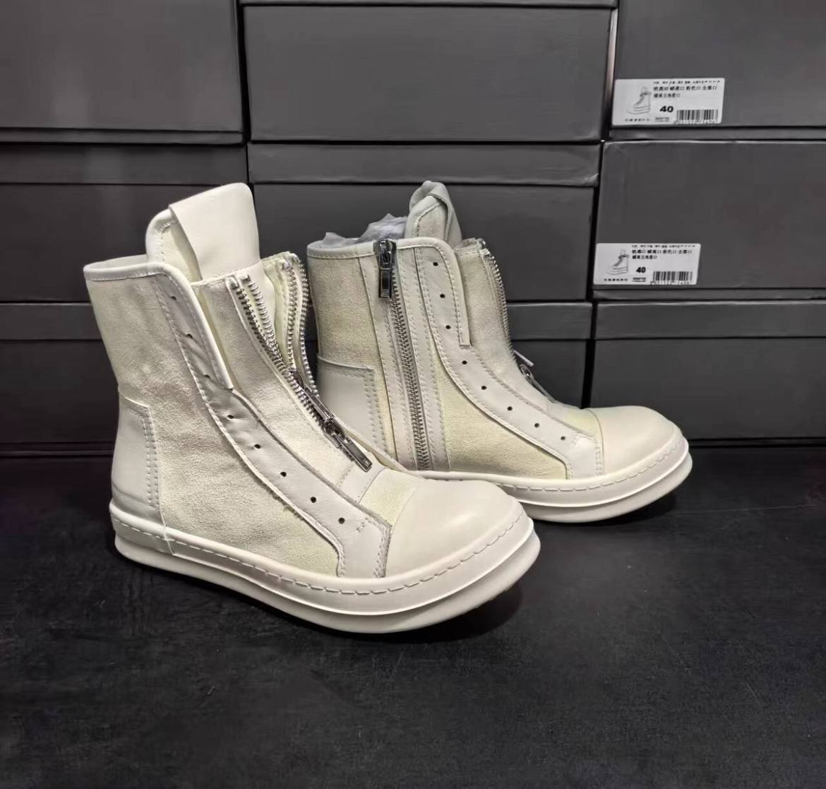 RICK OWENS CINZIA ARAIA DOUBLE ZIP SNEAKERS