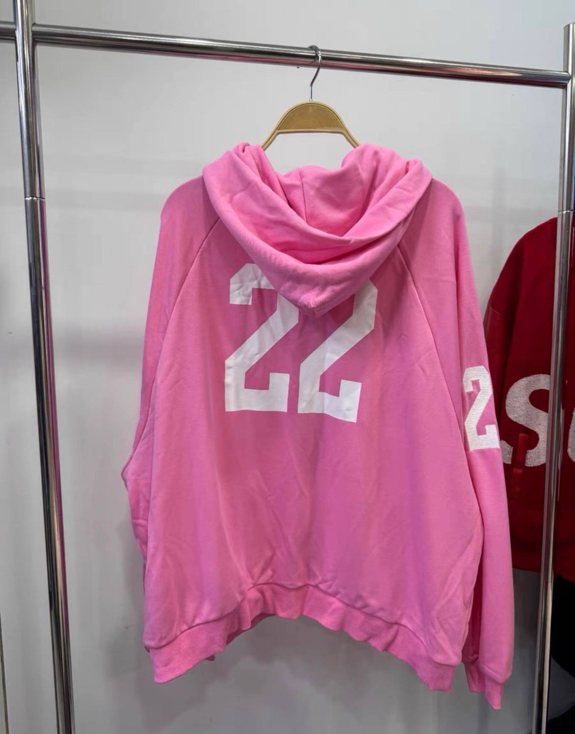 BALENCIAGA PINK ZIP UP HOODIE