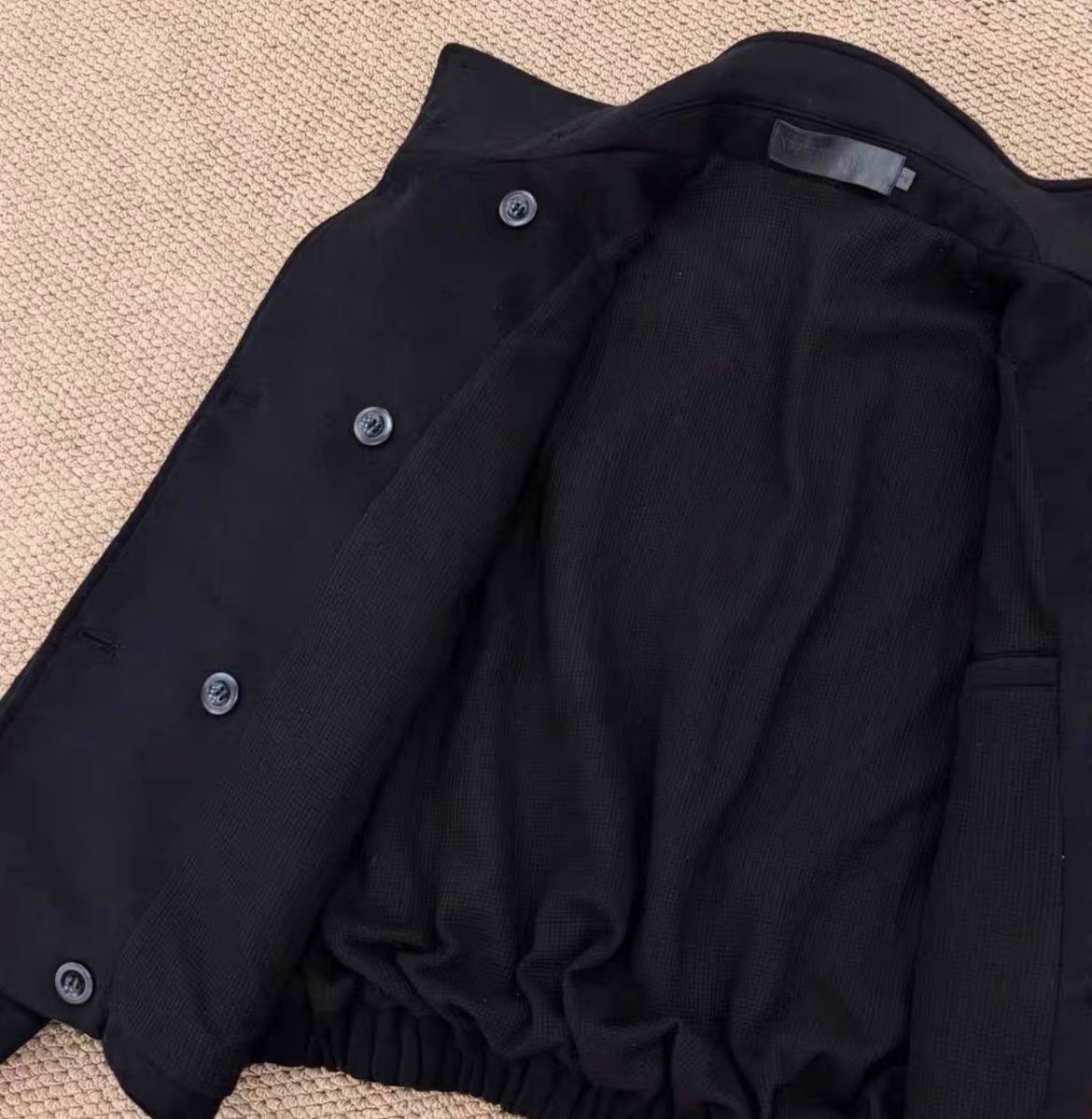 NO FAITH STUDIOS BUTTON UP MARINE BLACK JACKET