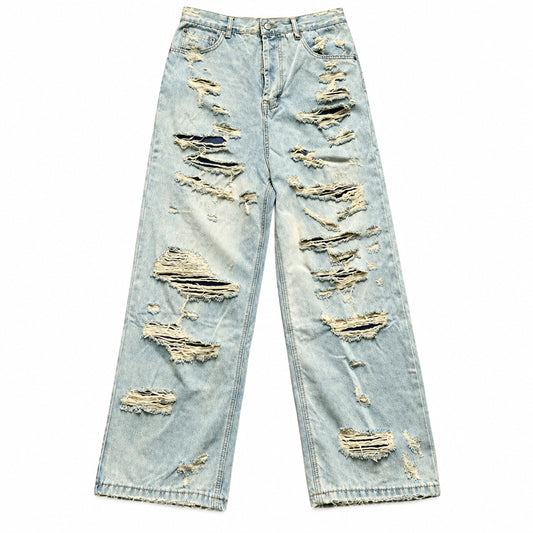 BALENCIAGA BAGGY DISTRESSED JEANS