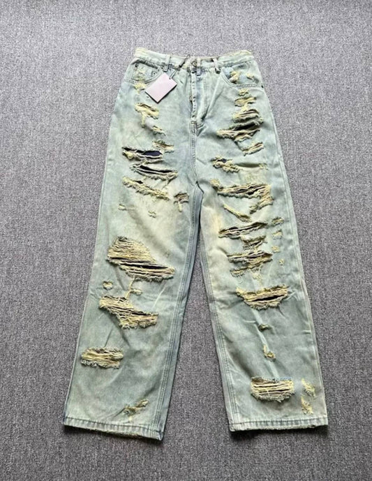 BALENCIAGA BAGGY DISTRESSED JEANS