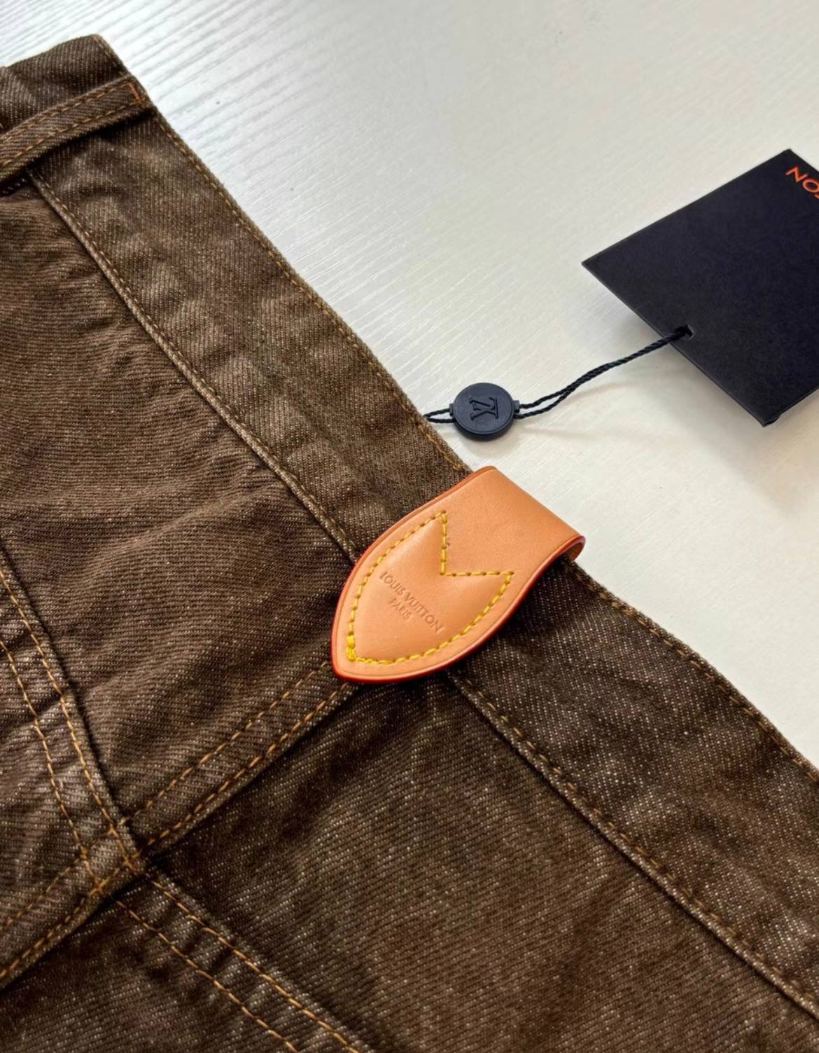 LOUIS VUITTON COFFE INDIGO DENIM SKATE PANTS