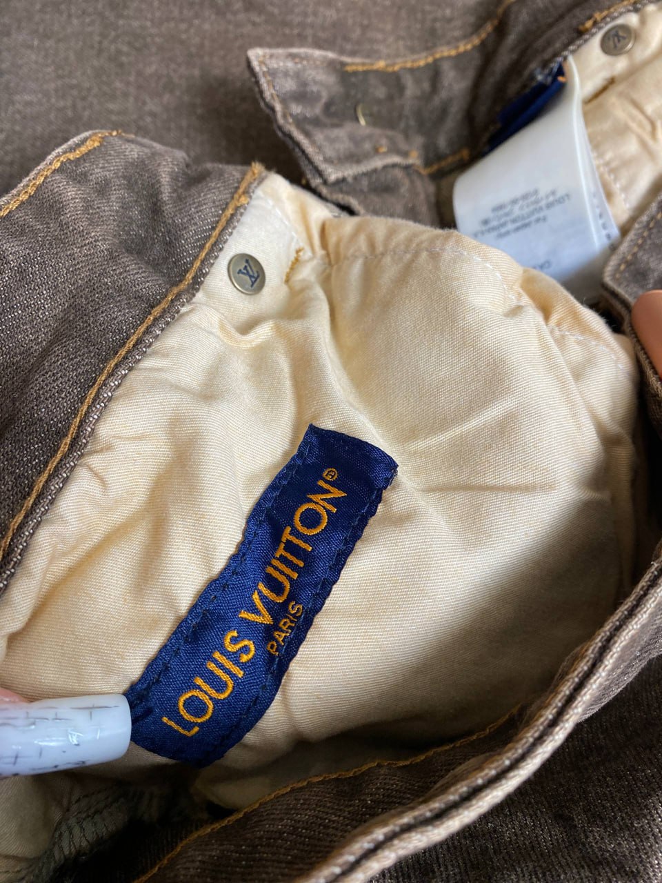 LOUIS VUITTON COFFE INDIGO DENIM SKATE PANTS