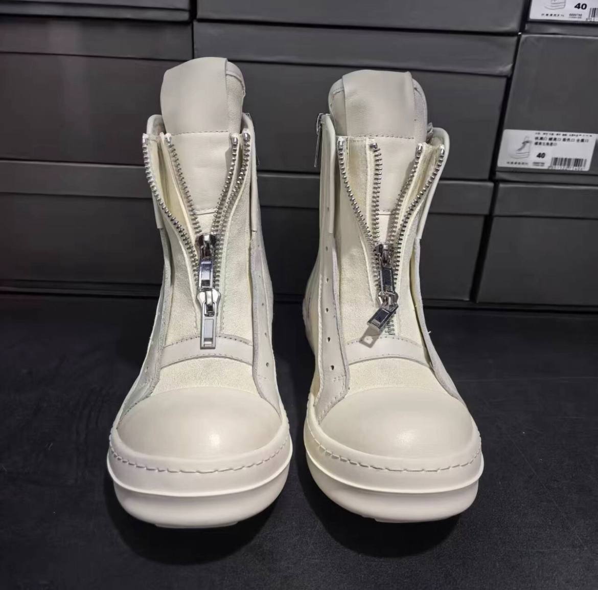 RICK OWENS CINZIA ARAIA DOUBLE ZIP SNEAKERS